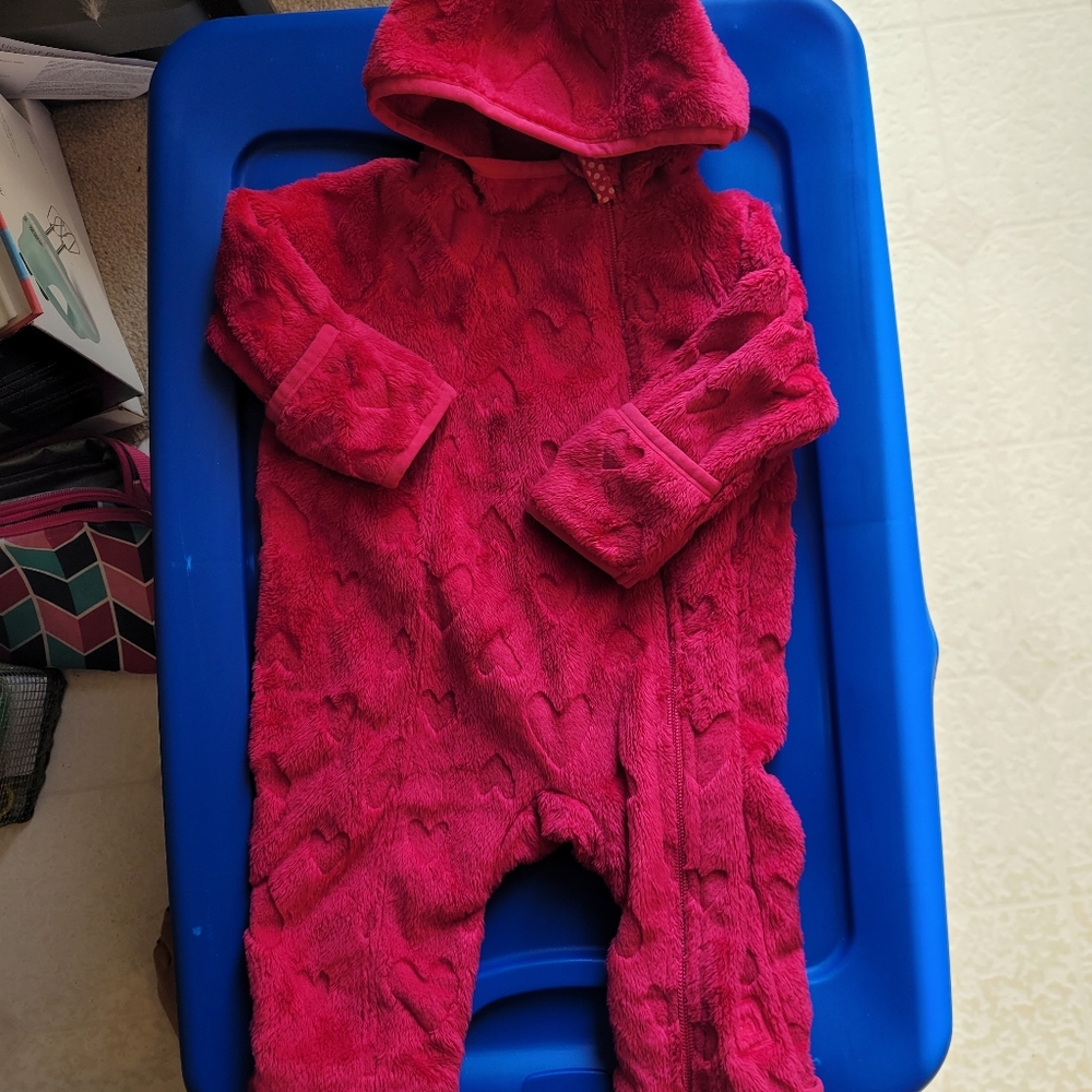 REI Toddler Plush Hot Pick Bodysuit with Hearts Winter Suit